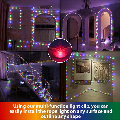 Waterproof Garland 200/300LEDs Tube String Lights Outdoor 8 Modes Christmas Fairy Lights for Garden Party Wedding New Year Decor