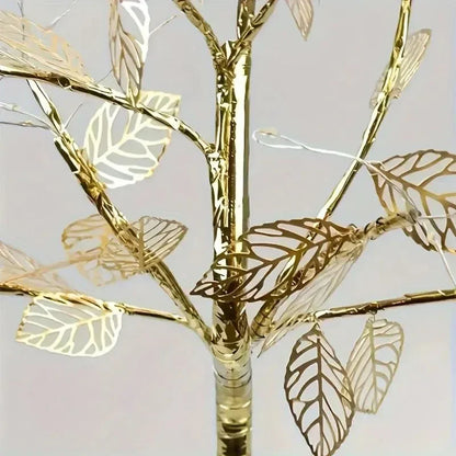 36 LED Pearl Gold Leaf Tree Light USB/Battery Tabletop Lamp for Bedroom Living Room Decorfor New Year Christmas Halloween