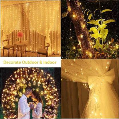 3M Led Curtain Garland Fairy String Lights Christmas Decor USB Remote Control Wedding Party Holiday Decoration for Home Bedroom