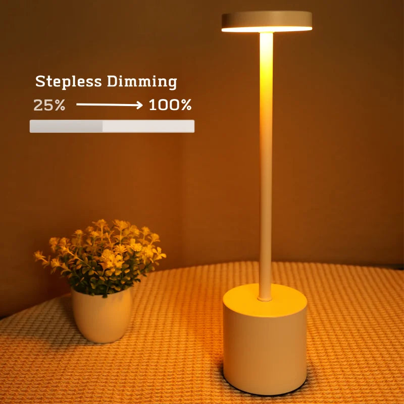 Metal Table Lamp Writing Lamp Bedside Creative Ambient Lights Bar Outdoor Decoration LED Rechargeable Touch Night Lightings 2024