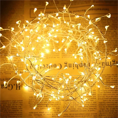 36M Cluster LED String Fairy Lights Sliver Wire Outdoor Christmas Tree Light Garland For New Year Street Home Party Wedding