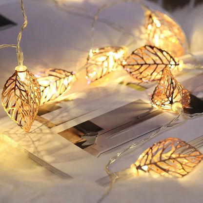 10/20 LEDs Fairy String Lights Leaves Garland Lamp For Festival Living Room Wedding Christmas Decoration Fairy String Lights