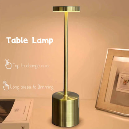 Metal Table Lamp Writing Lamp Bedside Creative Ambient Lights Bar Outdoor Decoration LED Rechargeable Touch Night Lightings 2024