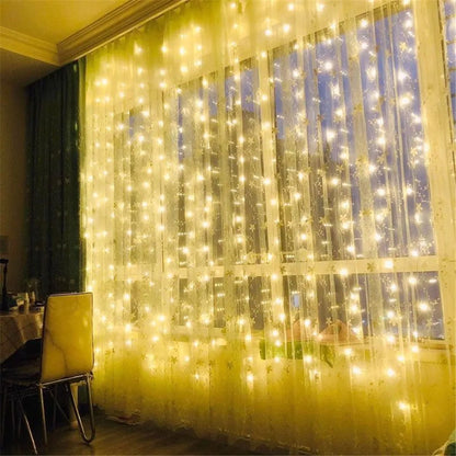 8 Mode Wedding Fairy Light USB 3M 4M 6M LED Curtain String Lights Party Decoration Outdoor Holiday Light Bedroom Christmas Light