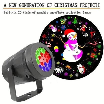 Snowflake Christmas Party Projector Light Stage Rotating LED Lights Santa Claus Outdoor Vacation Garden Lighting Atmosphere Lamp