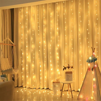 8 Mode Wedding Fairy Light USB 3M 4M 6M LED Curtain String Lights Party Decoration Outdoor Holiday Light Bedroom Christmas Light