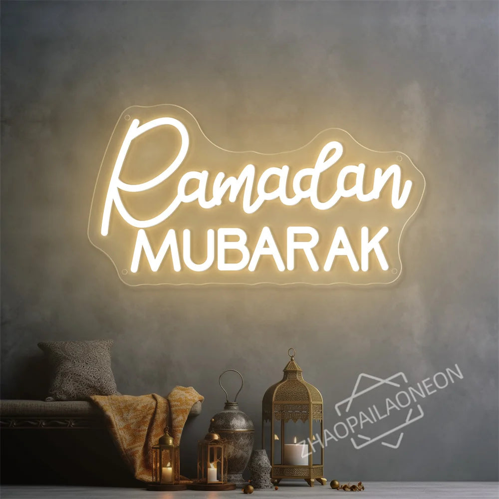 Eid Mubarak Neon Led Sign Ramadan Neon Lights Room Decoration Bedroom Decor Neon Light Wall Decoration Led Lamp USB Home Light