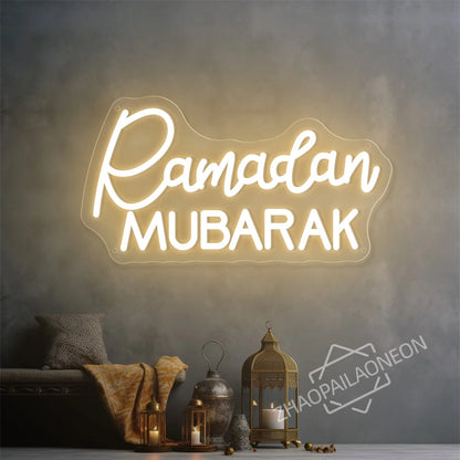 Eid Mubarak Neon Led Sign Ramadan Neon Lights Room Decoration Bedroom Decor Neon Light Wall Decoration Led Lamp USB Home Light