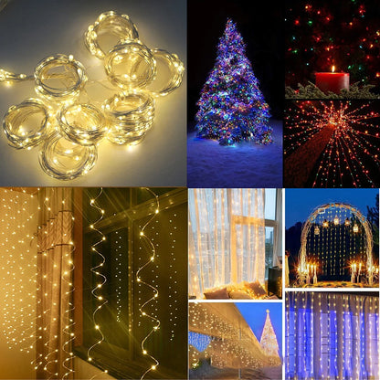 3M USB LED Fairy String Curtain Lights Garland For New Year Holiday Party Wedding Birthday Bedroom Christmas Home Festoon Decor