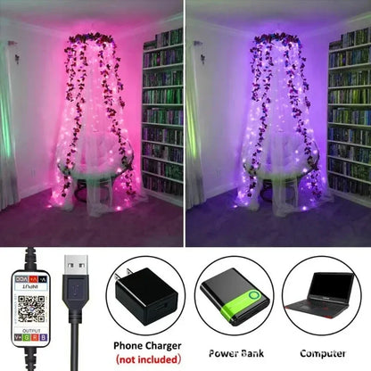 LED Fairy String Light APP Bluetooth Control USB Smart Garland Lamp Festoon Led Outdoor Indoor Bedroom Party RGB Christmas Light