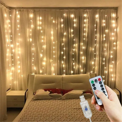 6/3M LED Curtain Garland USB String Lights Fairy Festoon Remote Control New Year Christmas Halloween Decorations for Home Room