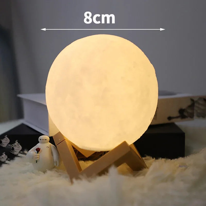 3D Moon Lamp Galaxy Starry Table Lamps Portable LED Night Light Romantic Decorative Lighting Kids Room Decor Lamp Bedside Table