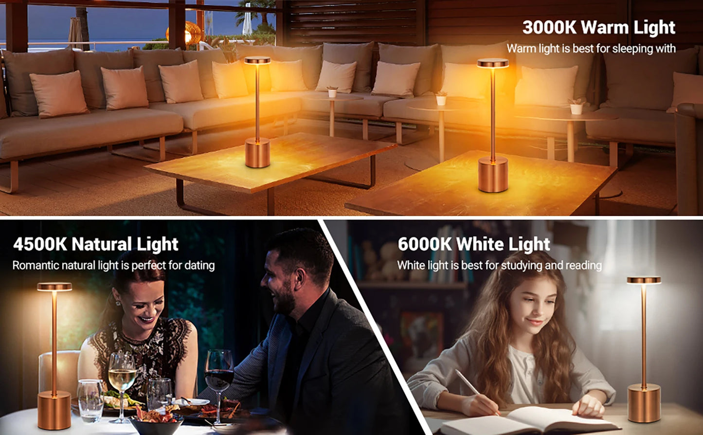 LED Desk Lamp Usb Rechargeable Table Lamp Bar Restaurant Ambiance Wireless Touch Lamps Waterproof Led Lights For Hotel Bedroom