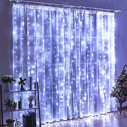 LED Garland Curtain Lights 8 Modes USB Remote Control Fairy Lights String Wedding Christmas Decor for Home Bedroom New Year Lamp