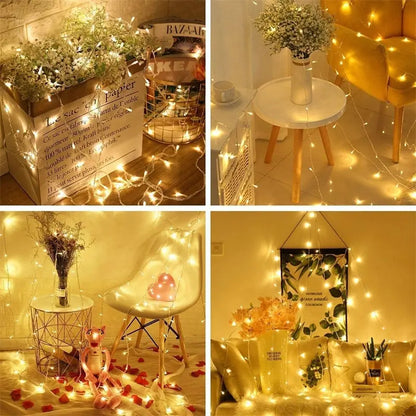 10M 20M 50M Outdoor LED String Lights Garland Waterproof Fairy Light Holiday Lighting Christmas Wedding Party Garden Decoration