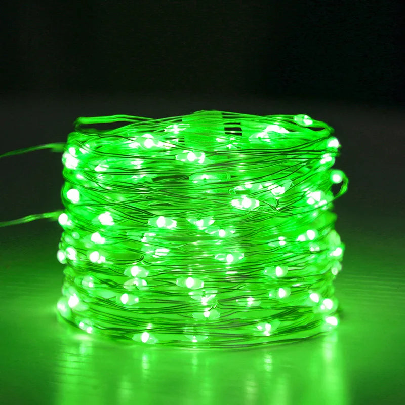 5M 10M Copper Wire LED String Lights Holiday Lighting Fairy Garland for Christmas Tree New Years Wedding Party Decoration