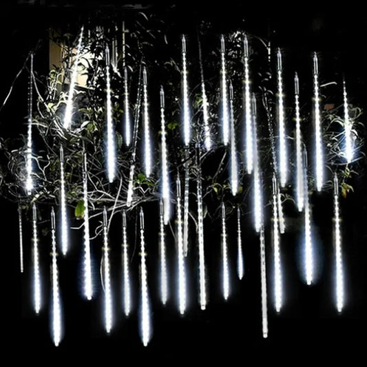 10Tubes Meteor Shower Rain Led String Lights Street Garlands Christmas Tree Decorations for Outdoor New Year Fairy Garden Lights