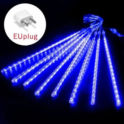 8 Tubes Meteor Shower Rain Led String Lights Street Garlands Christmas Tree Decorations for Outdoor New Year Fairy Garden Lights