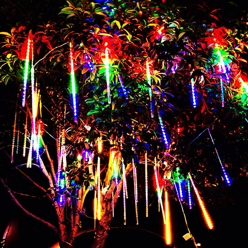 32/24/12 Tubes 30/50cm LED Meteor Shower Fairy String Garland Curtain Lights Christmas Decor Outdoor Wedding Street Garden Decor