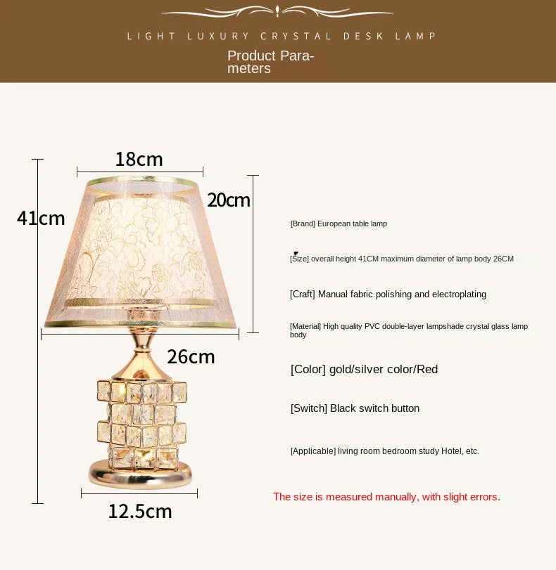 Crystal Table Lamp Diamond Table Lamp Decoration Desk Lamps  Classic Bedroom Bedside Bar Rubik's Cube European Style  Luxury