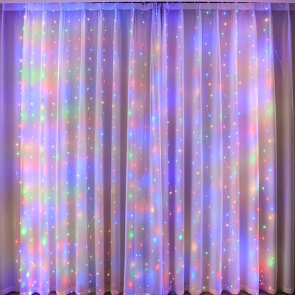 3/6M LED Curtain Garland Fairy String Lights Christmas Holiday Party Wedding Decoration USB Remote 8 Modes Waterfall Lighting