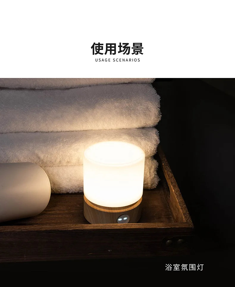 Xiaomi HBK Cylindrical Lamp USB Night Lamp Bedside Desktop LED Desk Lamp Promise Touch LED Breathing Atmosphere Lamp