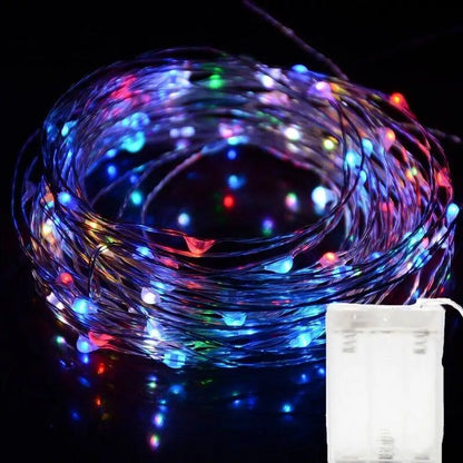 50Leds 100Leds Battery String Fairy Lights Copper Wire Christmas Light  Wedding Party Holiday Fairy Lights Battery Power Supply