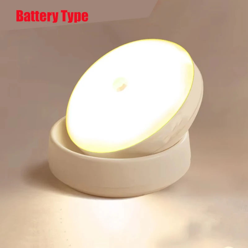 360 Rotated PIR Motion Sensor LED Night Light Wall Lamps Rechargeable Under Cabinet Light Wireless Closet Night Lamp