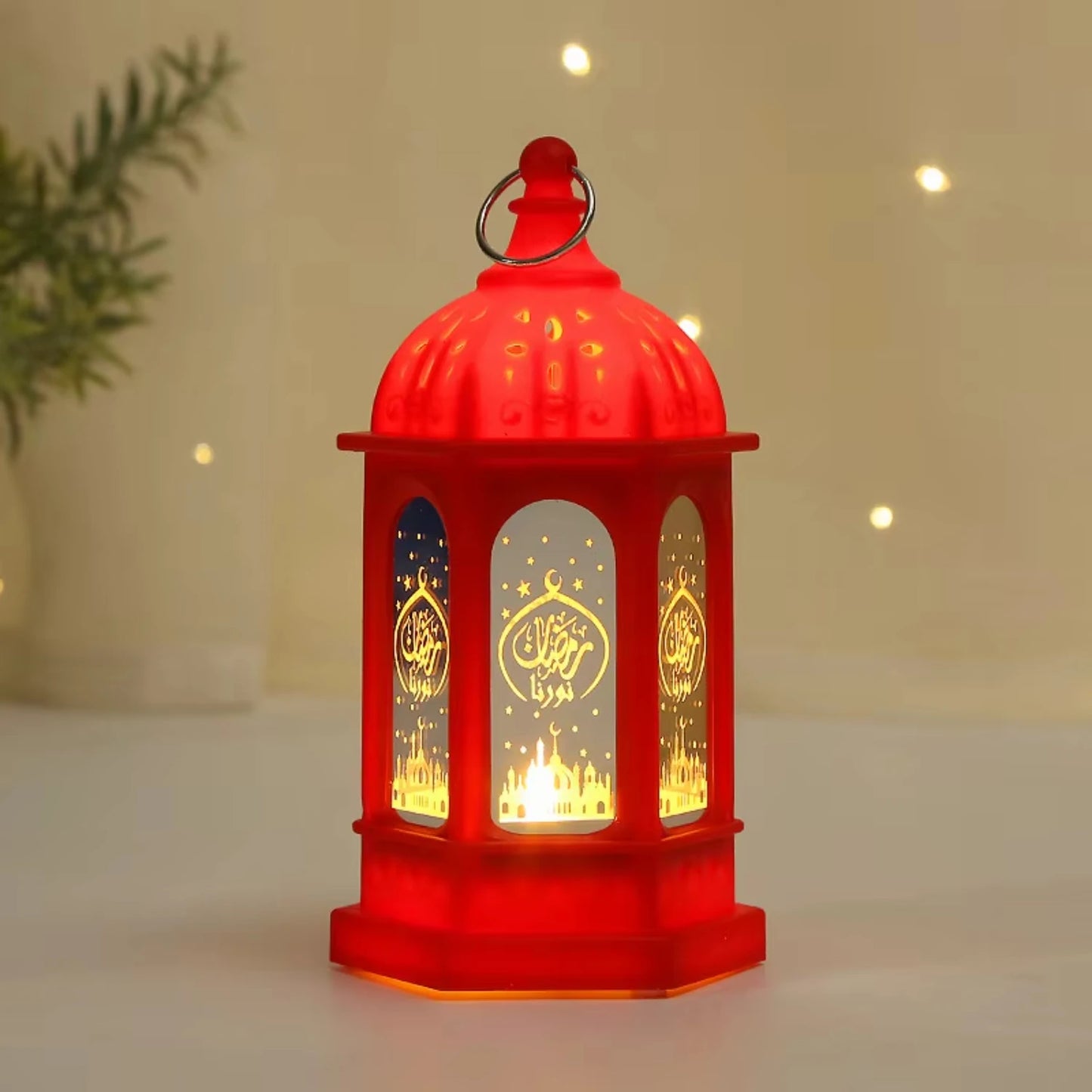 New Arrival Moroccan Style Ramadan Festival Led Light Plastic Candle Holder Decorative Wind Lamp