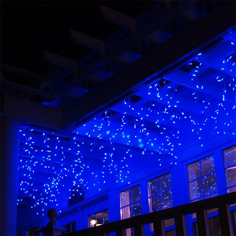 Led Curtain Icicle String Lights 5M Droop 0.4-0.6m Christmas Lights Waterfall Outdoor Decoration For Party Garden Home Wedding