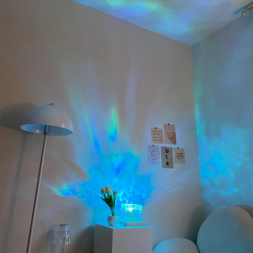 Crystal Lamp Dynamic Rotating Water Ripple Projector