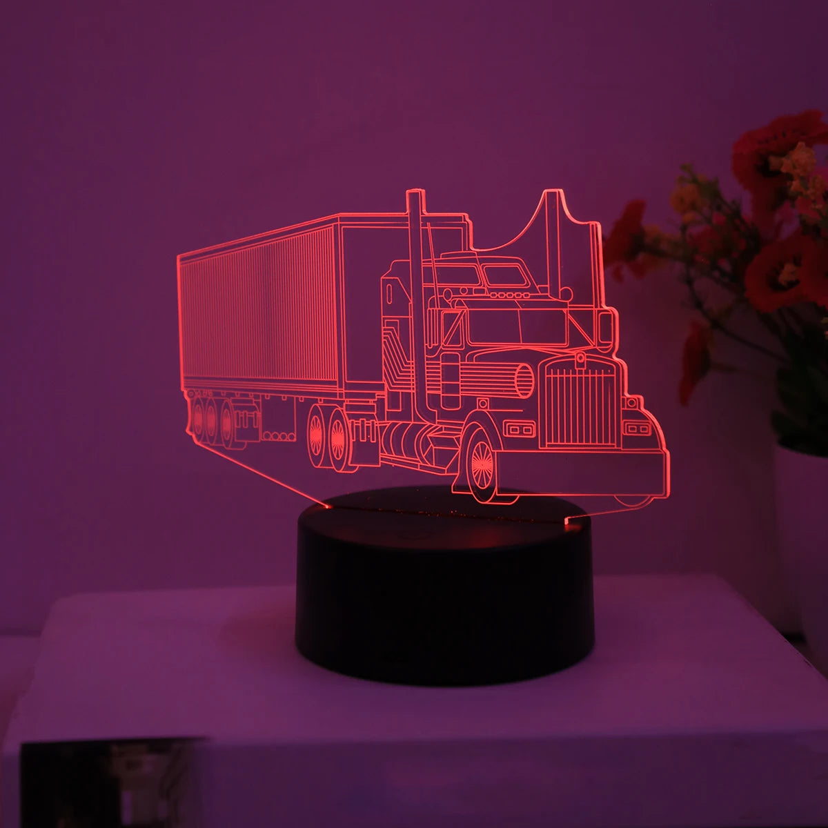 3D large truck acrylic visual night light LED atmosphere decoration night light suitable for bedrooms and study rooms