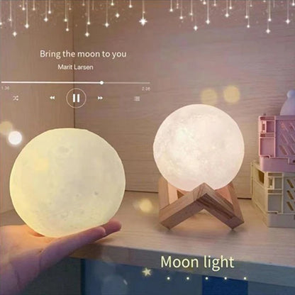 3D Moon Lamp Galaxy Starry Table Lamps Portable LED Night Light Romantic Decorative Lighting Kids Room Decor Lamp Bedside Table