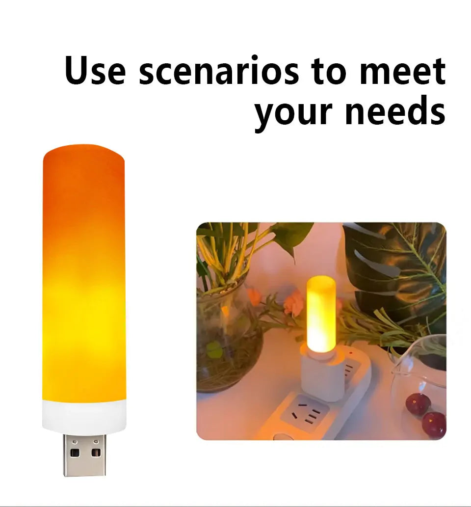 USB LED Flame Lamp Simulation Of Real Flame Effect Candle Light Usb Plug Energy Saving For Bedroom Ambient Effect Decor Lighting