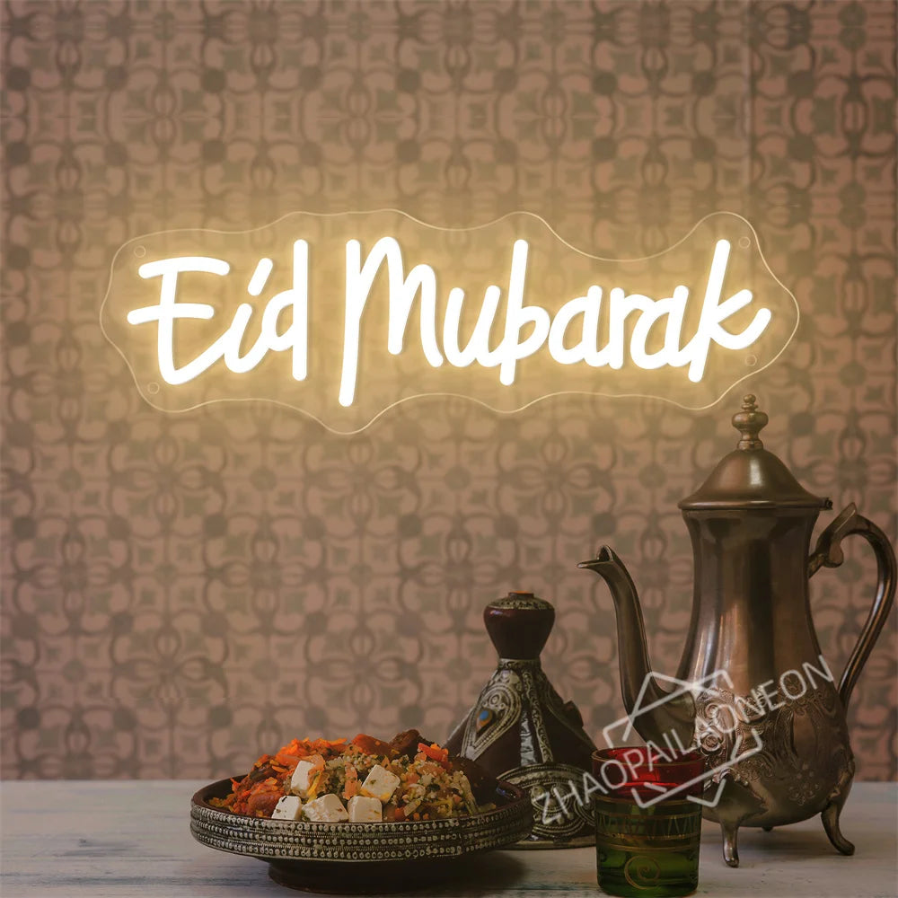 Eid Mubarak Neon Led Sign Ramadan Neon Lights Room Decoration Bedroom Decor Neon Light Wall Decoration Led Lamp USB Home Light