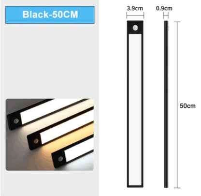 Cabinet Light USB Rechargeable Motion Sensor Led Three Colors In One Lamp For Kitchen Wardrobe Indoor Lighting 10/20/30/40/50cm