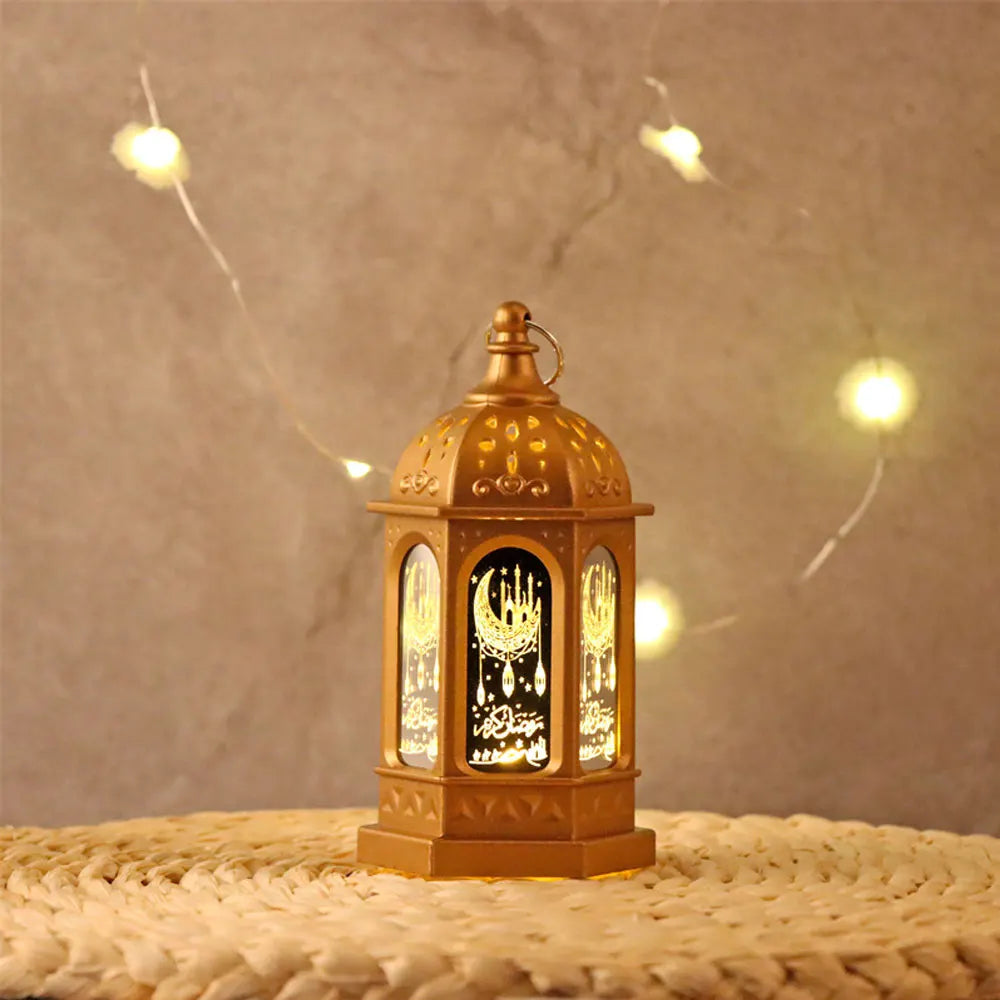 Muslim Ramadan Lantern Decor Ornament EID Mubarak LED Festival Night Light Eid Al Adha Gift Gurbang Ramadan Decoration for Home