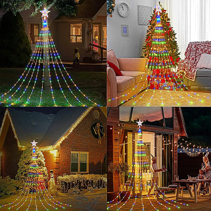 Pentagram Waterproof String Light 3M/2M Led Christmas Tree Waterfall String Lights Home Party Christmas Holiday Ambient Lights