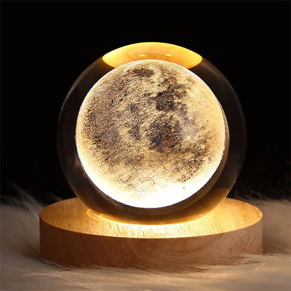 Valentines Day Gift Galaxy Crystal Ball lamp 3D planet moon lamp USB LED night light