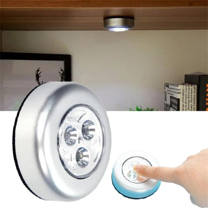 Round Lamp Use Night Light Small Led Light Rechargeable For Home Kitchen Bedroom Portable Push Stick On Lamp Emergency Light