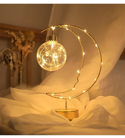 Table Lamp LED Bedroom Decoration Lamp Battery/USB Powered Moon Star Bedside Lighting Fixture For Desktop Night Lights