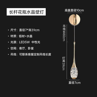 Crystal Rechargeable Wall Lamp Luxury Designer 2025