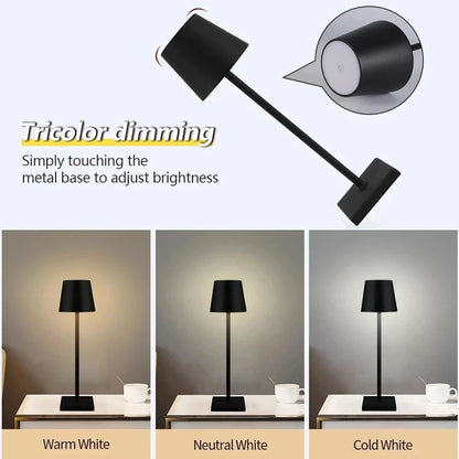 Rechargeable LED Table Lamp USB Wireless Charging Desk Lamp Touch Bedside Night Light For Bedroom Study Office Bar Cafe Clubs