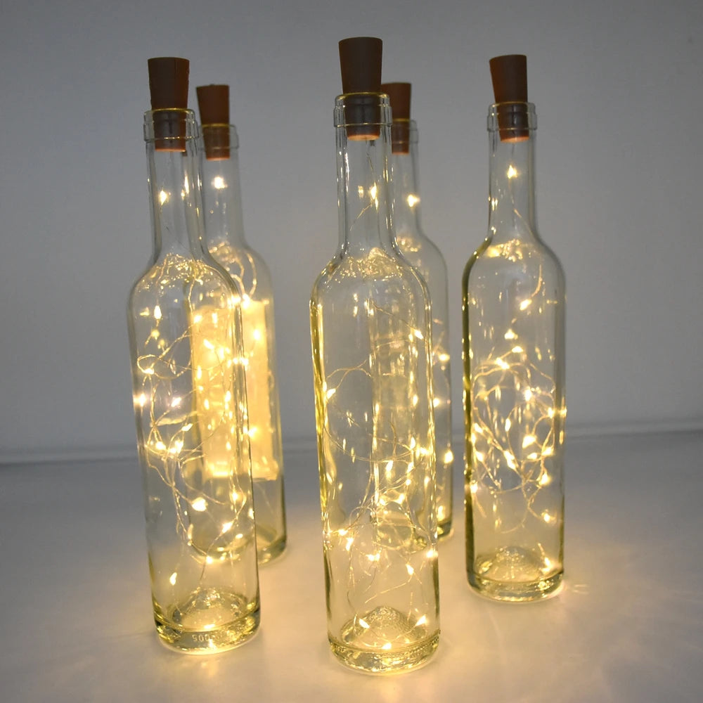 LED Cork Wine Bottle Lights Battery Light Fairytale Mini Cork String Lights Party Wedding Christmas Halloween Bar Decor Ideas