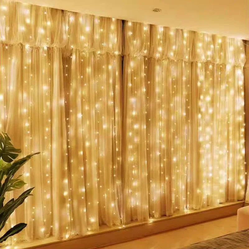 3/6M USB LED String Light 8 Mode Remote Christmas Fairy Garland Curtain Light Decor For Home Holiday Decorative New Year Lamp