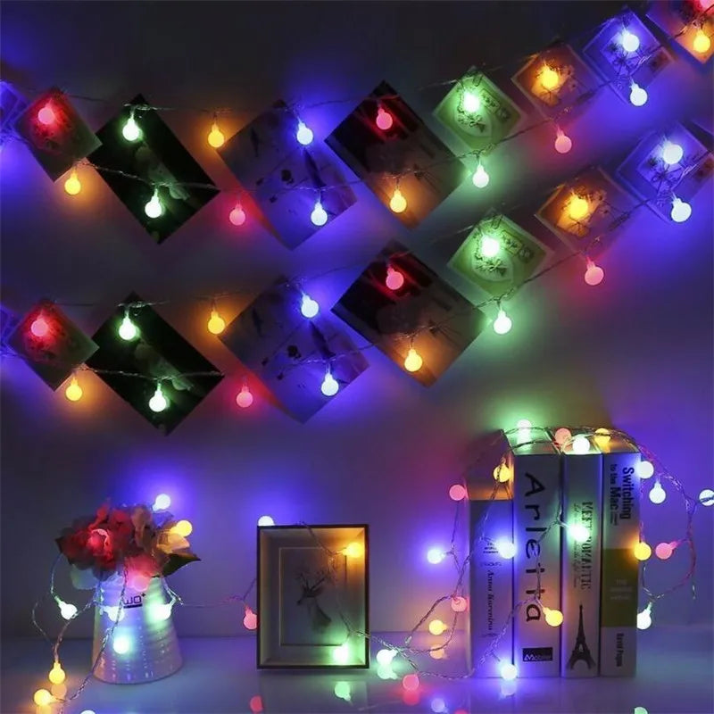 10/20/30/50m Ball LED String Lights Christmas Garland Lights Waterproof Outdoor Fairy Light Bulb For Wedding Garden Party Decor