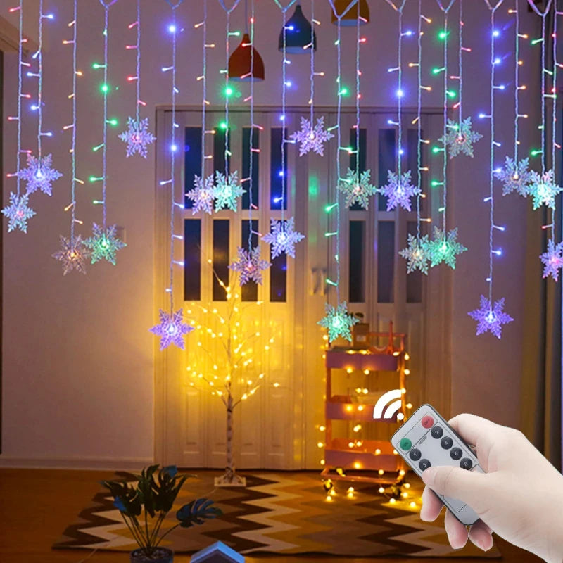 Garland Curtain Christmas Lights Led String Fairy Lights 3.5M 220V/110V Outdoor For Room Party Holiday 2022 New Year Decoration