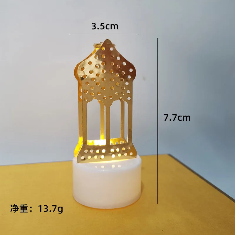 Muslim Ramadan Kareem Decoration Candle Led Lights Eid Mubarak For Home Eid al-Fitr Aid Moubarak Party Lron Lamp String 2024