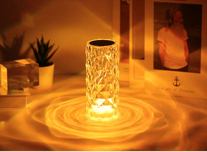 16 Colors Touch Remote Diamond Rose LED Crystal Lamps