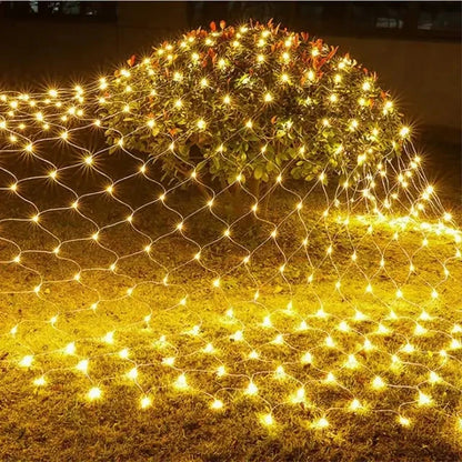 Halloween purple LED Net Mesh Fairy String Light Garland Window Curtain Christmas Fairy Light Wedding Party Garland Light